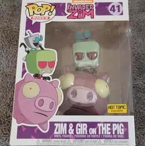 Invader Zim and Gir on pig Funko